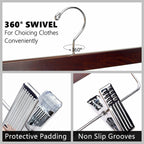 35.5CM Natural Wooden Trousers Hangers 20pcs Smooth Wood