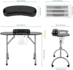 35''l Portable Foldable Vented Beauty Manicure Table Nail