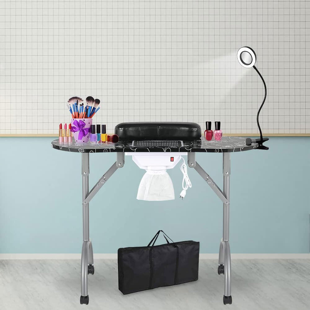 35''l Portable Foldable Vented Beauty Manicure Table Nail