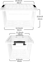 35L Plastic Storage Boxes with Wheels Lidded Box (4 Pack)