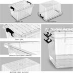 35L Plastic Storage Boxes with Wheels Lidded Box (4 Pack)