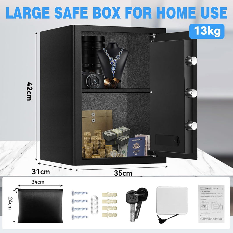 35L Fireproof Waterproof Safe Digital Keypad LED Alert