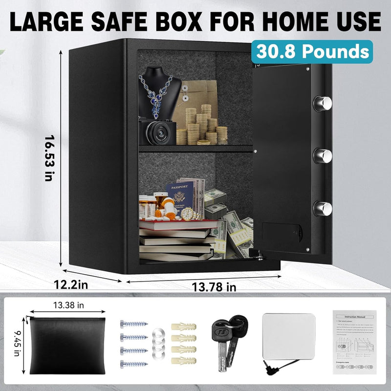 35L Fireproof Waterproof Safe Digital Keypad LED Alert