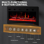 36" 92CM Electric Fireplace Adjustable 12 Colour Flame