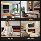 36" 92CM Electric Fireplace Adjustable 12 Colour Flame