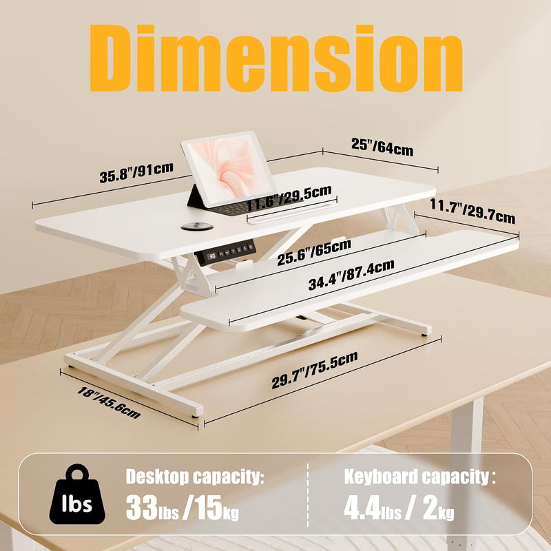 Electric Standing Desk Converter 36" 91CM