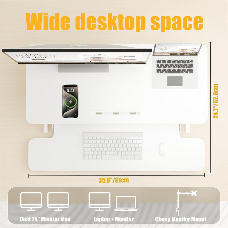 Electric Standing Desk Converter 36" 91CM