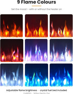 36" Media Wall Electric Fire Mounted Fireplace Wilton