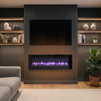 36" Media Wall Electric Fire Mounted Fireplace Wilton