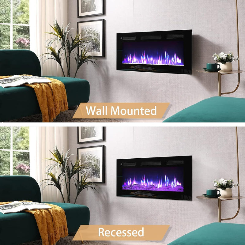 36" Wall Mounted Electric Fireplace Wilton