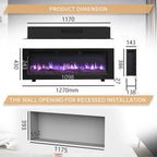 36" Wall Mounted Electric Fireplace Wilton with 2