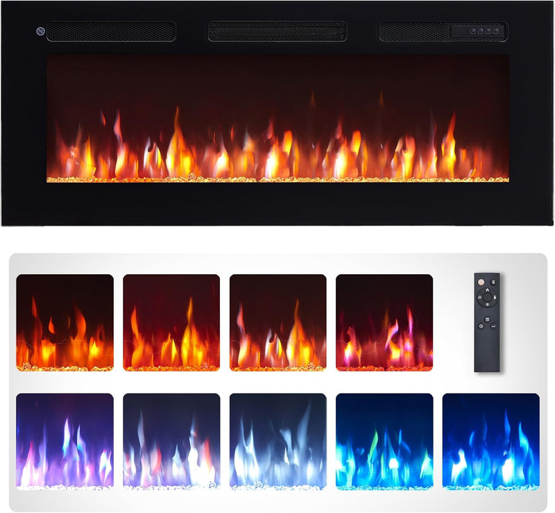 36" Wall Mounted Electric Fireplace Wilton with 2