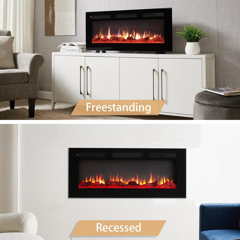 36" Wall Mounted Electric Fireplace Wilton with 2