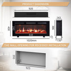 36" Wall Mounted Electric Fireplace Wilton with 2
