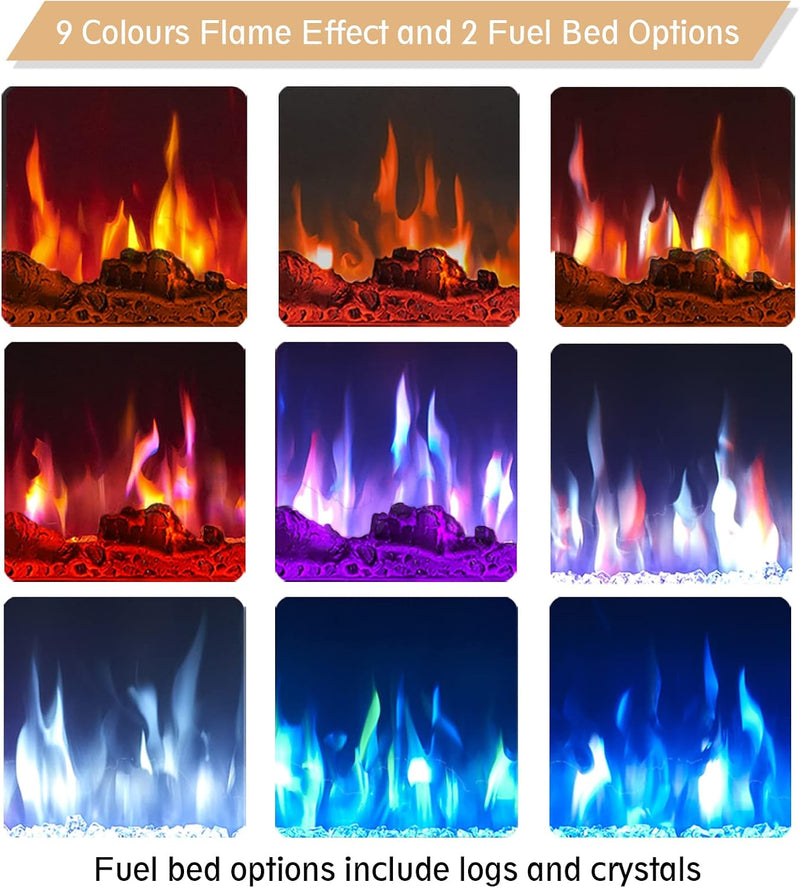 36" Wall Mounted Electric Fireplace Wilton with 2