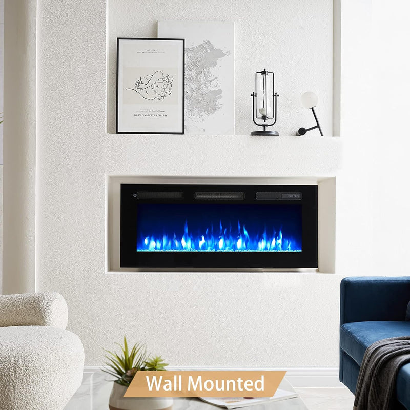 36" Wall Mounted Electric Fireplace Wilton with 2