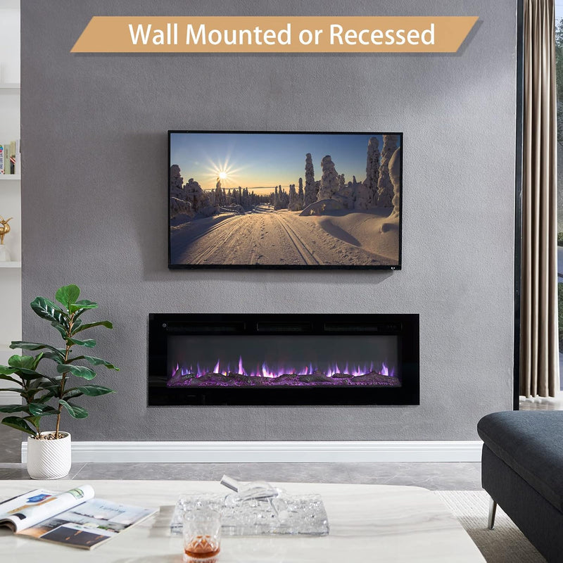 36" Wall Mounted Electric Fireplace Wilton with 2
