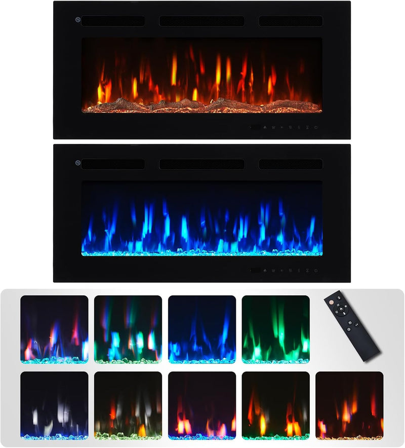 36" Wall Mounted Electric Fireplace Winslow with 1KW-2KW