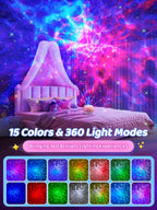 360 Lights Galaxy Projector+15 Noise Machine Bluetooth Birthday