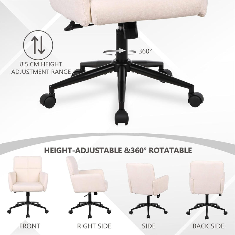 360° Swivel Office Chair with Armrests Height Adjustable