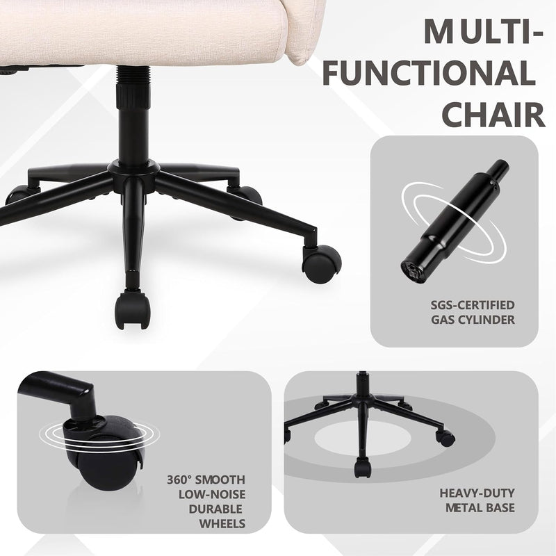 360° Swivel Office Chair with Armrests Height Adjustable
