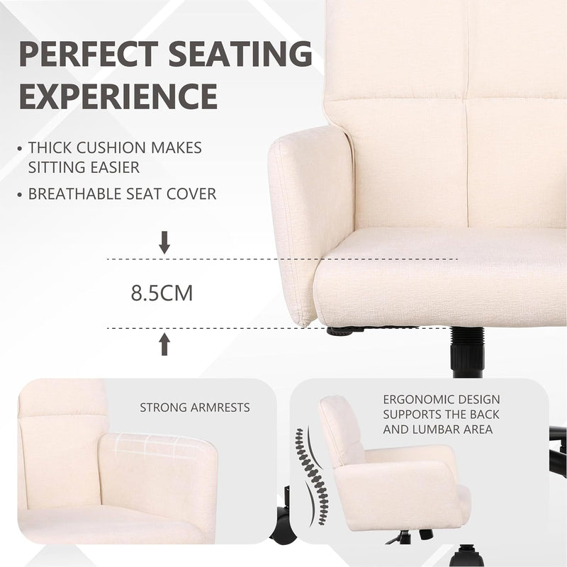 360° Swivel Office Chair with Armrests Height Adjustable