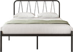 36CM Metal Bed Frame Platform with Headboard Steel