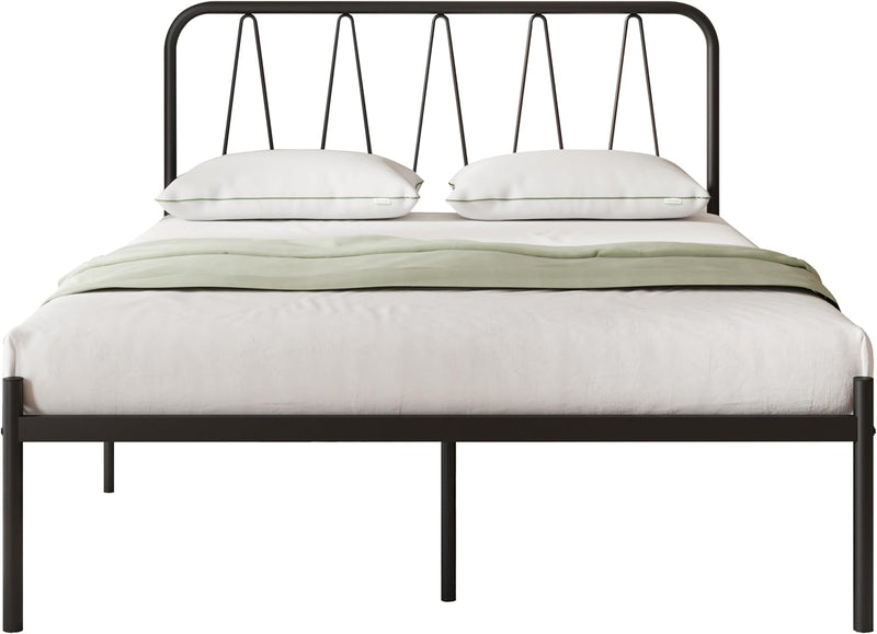 36CM Metal Bed Frame Platform with Headboard Steel