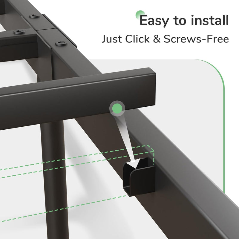 36CM Metal Bed Frame Platform with Headboard Steel