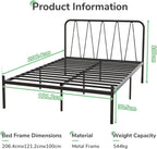 36CM Metal Bed Frame Platform with Headboard Steel