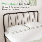 36CM Metal Bed Frame Platform with Headboard Steel