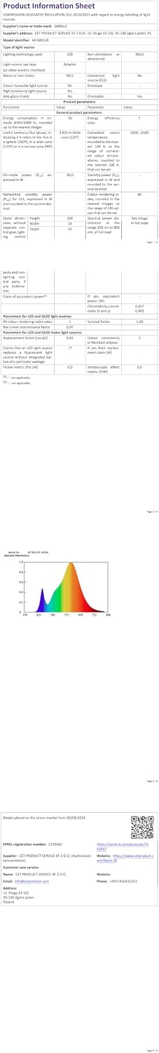 36W LED Floor Lamp Super Bright Standing Modern