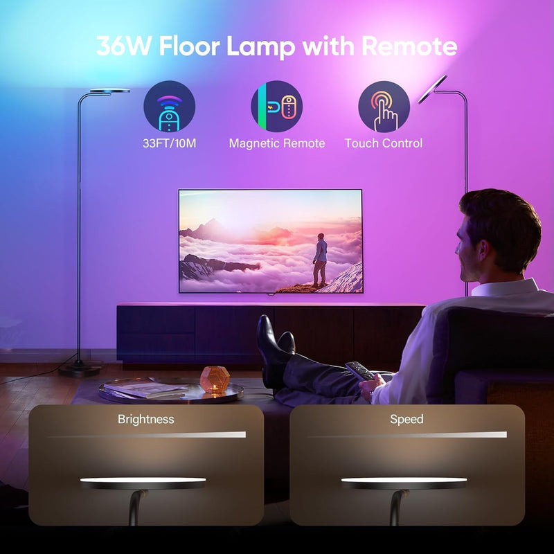 36W LED Floor Lamp Super Bright Standing Modern