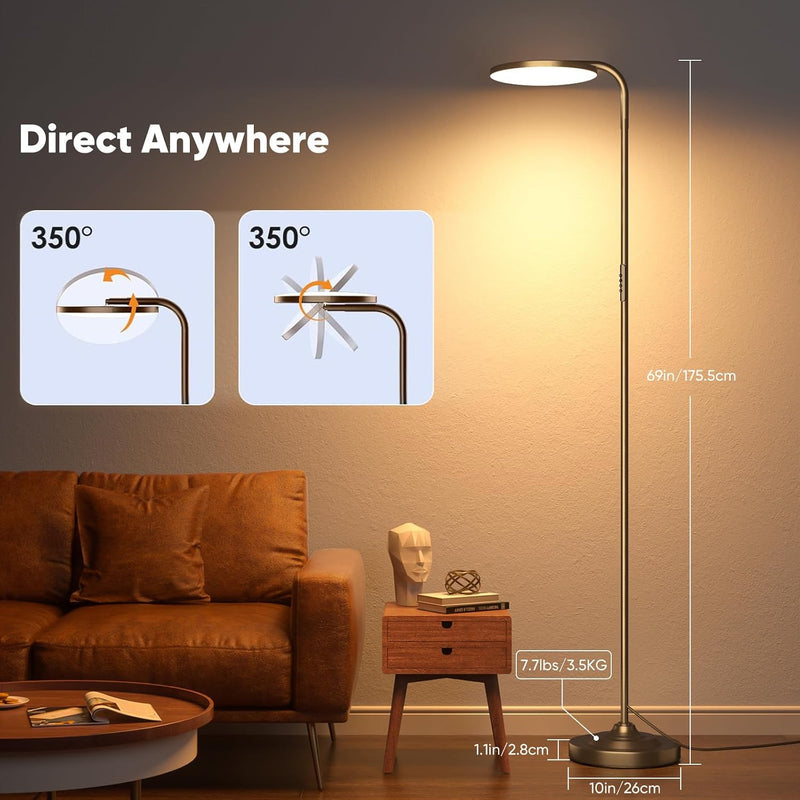 36W LED Floor Lamp Super Bright Standing Modern
