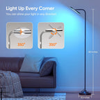 36W LED Floor Lamp Super Bright Standing Modern