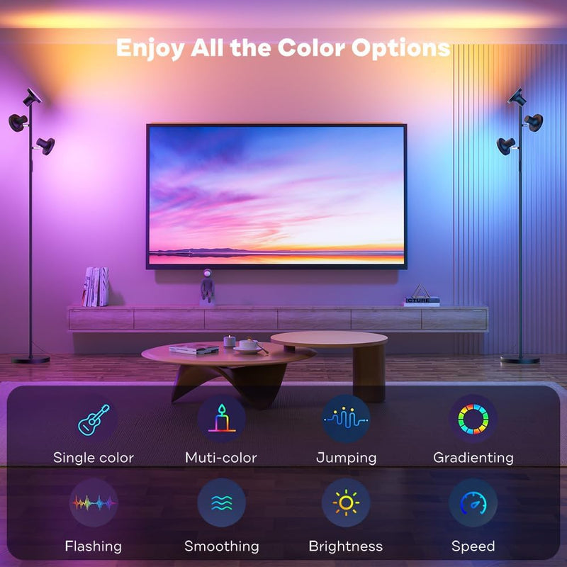 36W LED Tree Floor Lamp Modern Dimmable Standing
