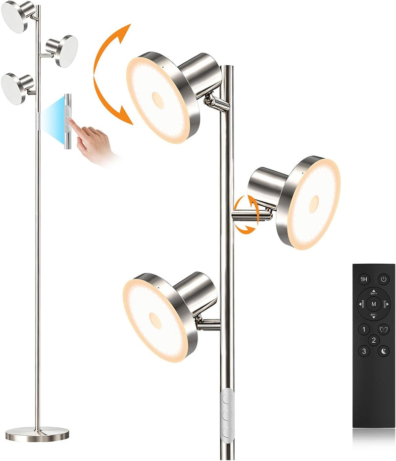 36W LED Tree Floor Lamp Modern Dimmable Standing