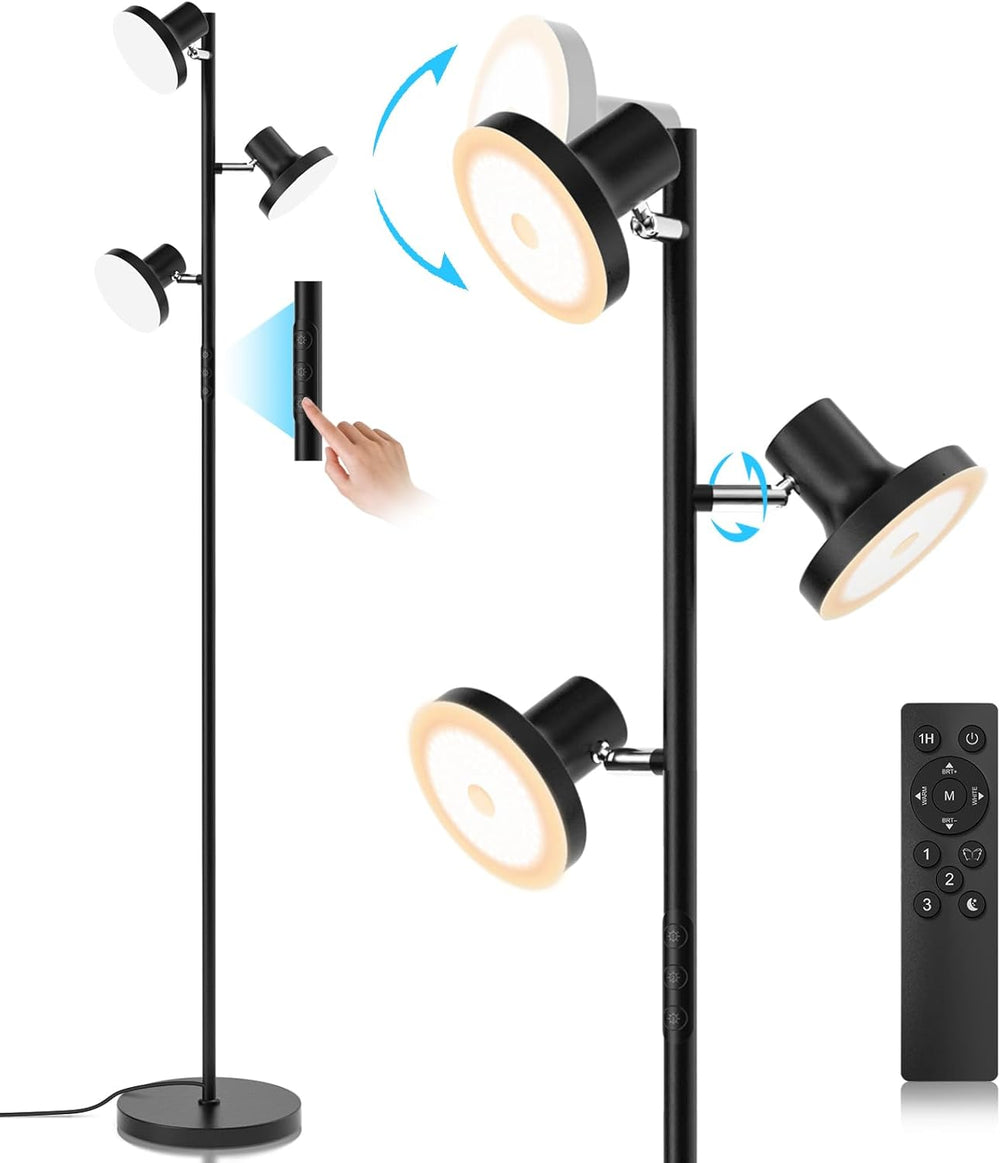 36W LED Tree Floor Lamp Modern Dimmable Standing