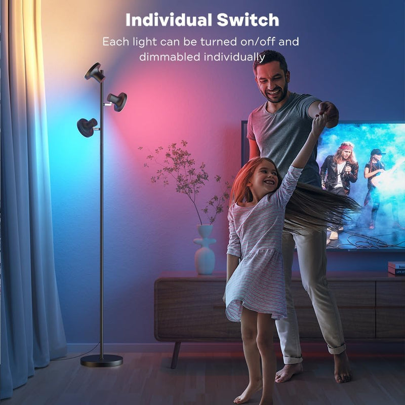 36W LED Tree Floor Lamp Modern Dimmable Standing