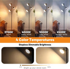 36W LED Tree Floor Lamp Modern Dimmable Standing