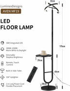 36W LED Uplighter Floor Lamp with Side Table
