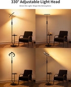 36W LED Uplighter Floor Lamp with Side Table