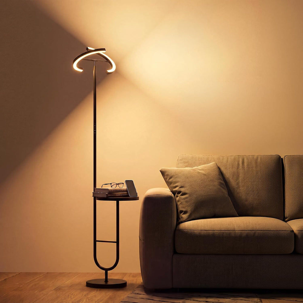 36W LED Uplighter Floor Lamp with Side Table