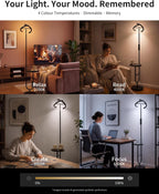 36W LED Uplighter Floor Lamp with Side Table