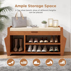 39.4in Shoe Bench with 2 Holder 3 Tier