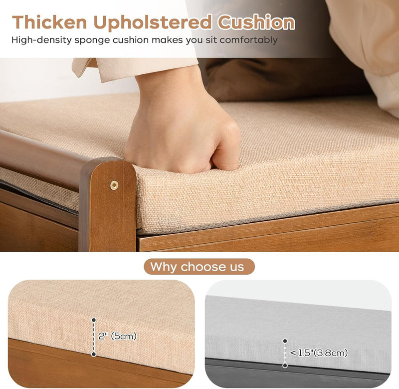 39.4in Shoe Bench with 2 Holder 3 Tier