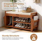 39.4in Shoe Bench with 2 Holder 3 Tier