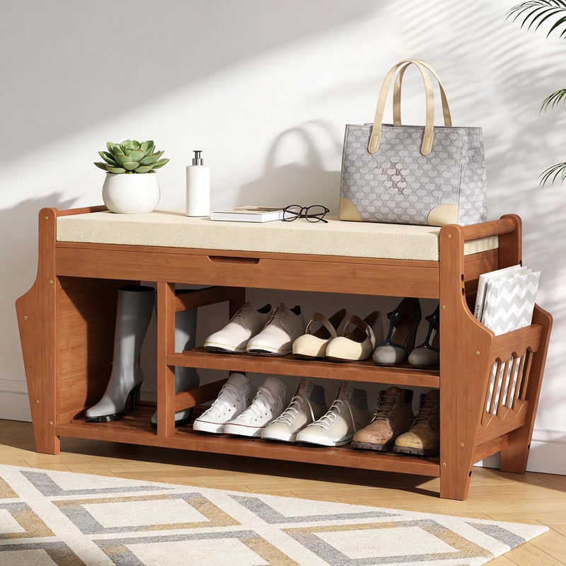 39.4in Shoe Bench with 2 Holder 3 Tier