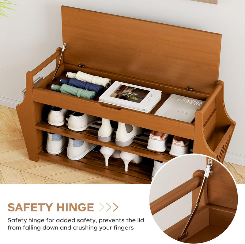 39.4in Shoe Bench with 2 Holder 3 Tier