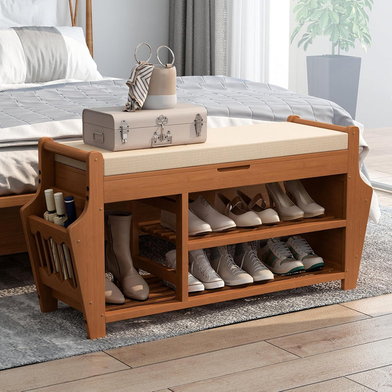 39.4in Shoe Bench with 2 Holder 3 Tier